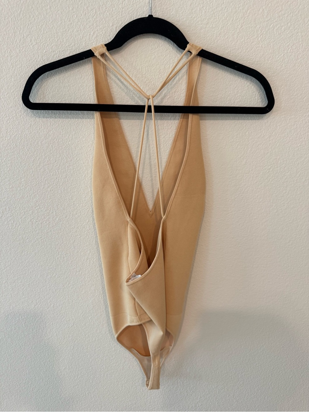 ALC Beige Deep V Strappy Women’s Bodysuit - Picture 2 of 3